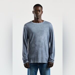 COTTON CITIZEN CLASSIC CREW LONG SLEEVE SHIRT IN ORANGE